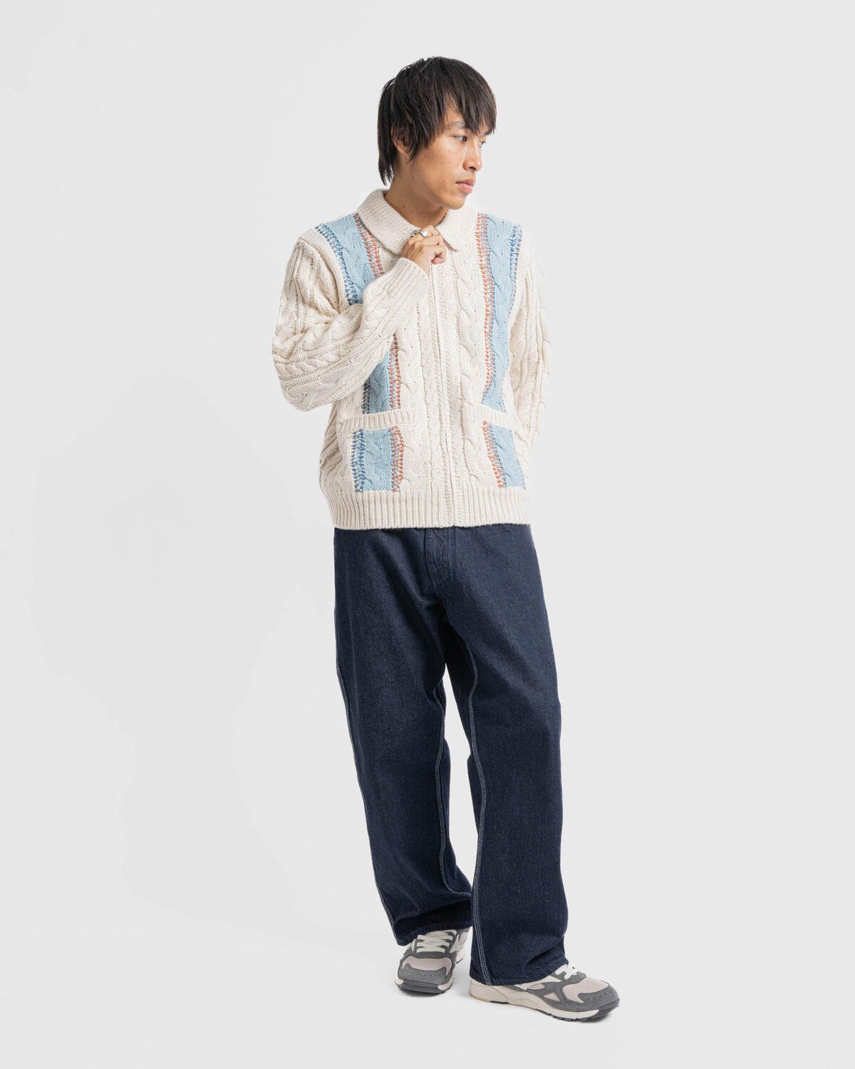 Obey Ezra zip up cardigan | 151010037-UBM | AFEW STORE